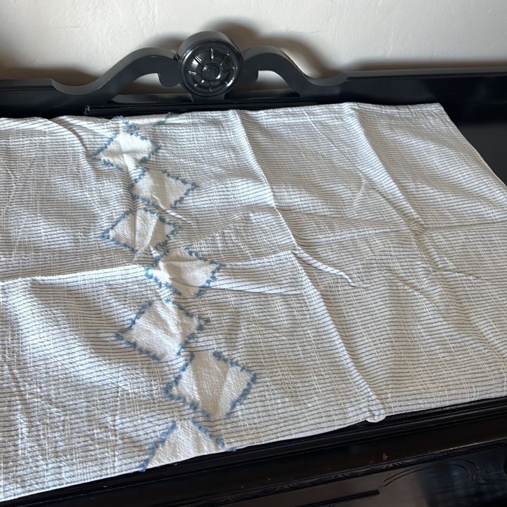 Pottery Barn Teen Plant Dyed Diamond Trim Duvet Cover and sham - Picture 7 of 11
